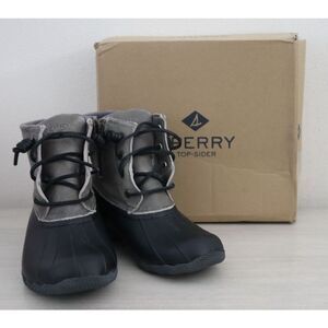 Sperry Top-Sider STS81732 Women's 7M Black/Gray Saltwater Core Duck Boots